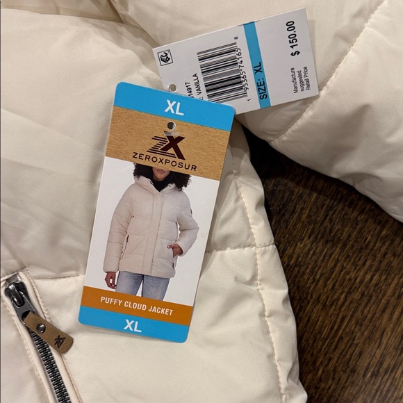 Woman’s  XL winter coat Cream Puffer Jacket - Picture 2 of 9